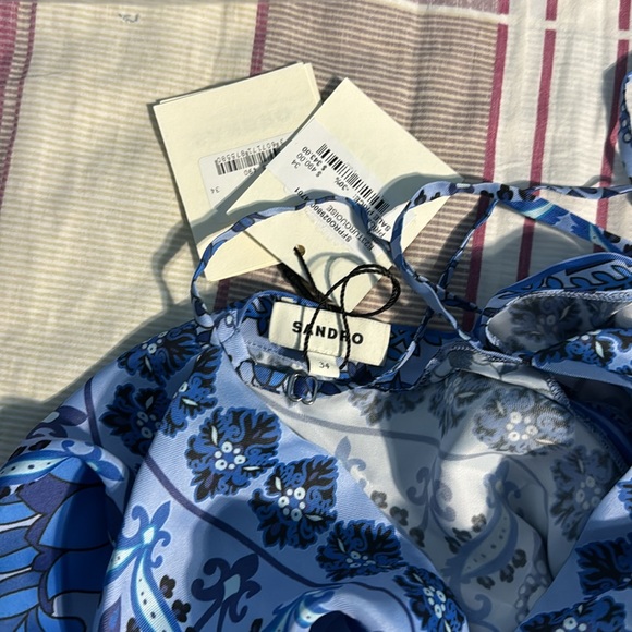 Sandro TURQUOISE WOVEN DRESS - Picture 7 of 12